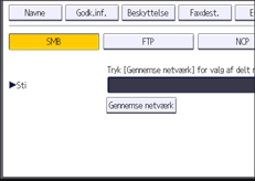 Illustration af skærmbilledet på betjeningspanelet