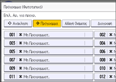Απεικόνιση οθόνης πίνακα λειτουργιών
