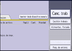Ilustración de la pantalla panel de mandos