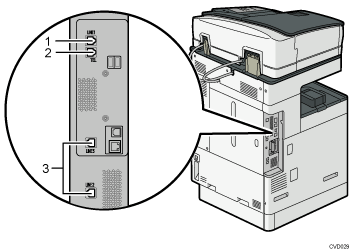 illustration du raccordement de la ligne téléphonique (illustration avec légende numérotée)
