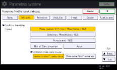Illustration de l'écran du panneau de commande