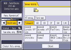 Illustration de l'écran du panneau de commande