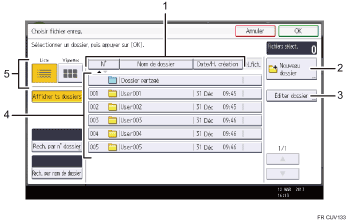 Illustration numérotée du panneau de commande