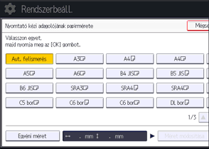 A kezelőpanel ismertetése