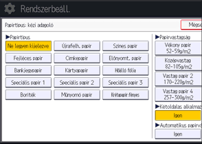 A kezelőpanel ismertetése