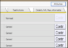 Schermafbeelding bedieningspaneel