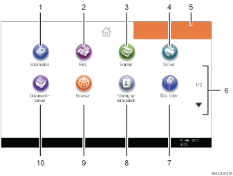 Skjermbildeillustrasjon av brukerpanelet med nummererte bildetekster
