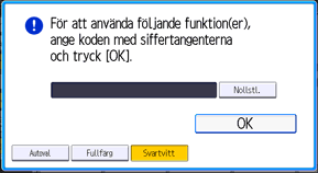 Bild av användarpanelens skärm