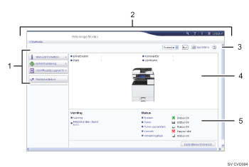 Bild av webbläsarfönster med numrerade detaljer