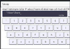 Bild av användarpanelens skärm