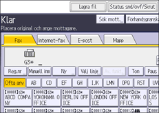 Bild av användarpanelens skärm
