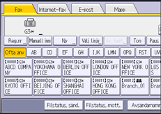 Bild av användarpanelens skärm