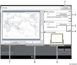 Nummerierte Abbildung Bedienfeld-Display