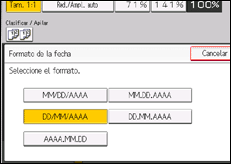 Ilustración de la pantalla panel de mandos