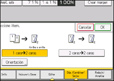 Ilustración de la pantalla panel de mandos