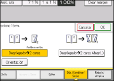 Ilustración de la pantalla panel de mandos