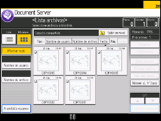 Ilustración de la pantalla panel de mandos
