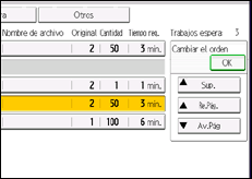 Ilustración de la pantalla panel de mandos