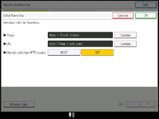 Ilustración de la pantalla panel de mandos
