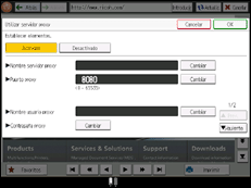 Ilustración de la pantalla panel de mandos