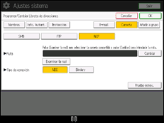 Ilustración de la pantalla panel de mandos