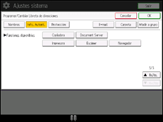 ilustración de la pantalla del panel de operaciones