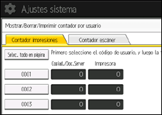 Ilustración de la pantalla panel de mandos