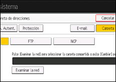 Ilustración de la pantalla panel de mandos