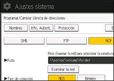 Ilustración de la pantalla panel de mandos