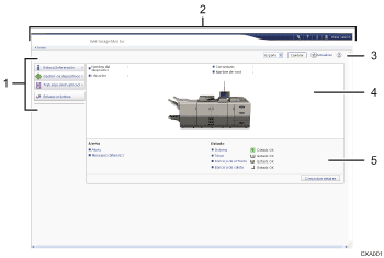 Ilustración de llamada numerada de ilustración de pantalla del explorador Web