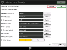Ilustración de la pantalla panel de mandos
