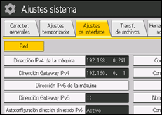 Ilustración de la pantalla panel de mandos