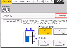 Illustration de l'écran du panneau de commande