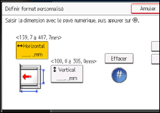 Illustration de l'écran du panneau de commande