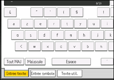 Illustration de l'écran du panneau de commande