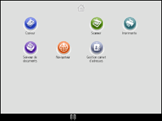 Illustration de l'écran du panneau de commande