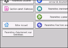 Illustration de l'écran du panneau de commande