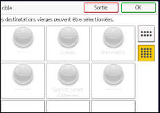 Illustration de l'écran du panneau de commande
