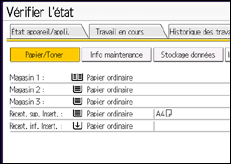 Illustration de l'écran du panneau de commande