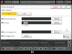 Illustration de l'écran du panneau de commande