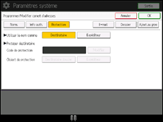 Illustration de l'écran du panneau de commande