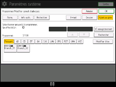Illustration de l'écran du panneau de commande