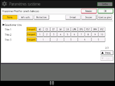 Illustration de l'écran du panneau de commande