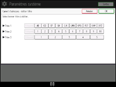 Illustration de l'écran du panneau de commande