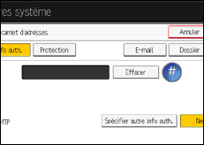 Illustration de l'écran du panneau de commande