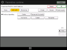 Illustration de l'écran du panneau de commande