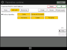 Illustration de l'écran du panneau de commande