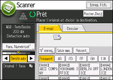 Illustration de l'écran du panneau de commande