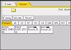 Illustration de l'écran du panneau de commande