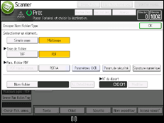 Illustration de l'écran du panneau de commande